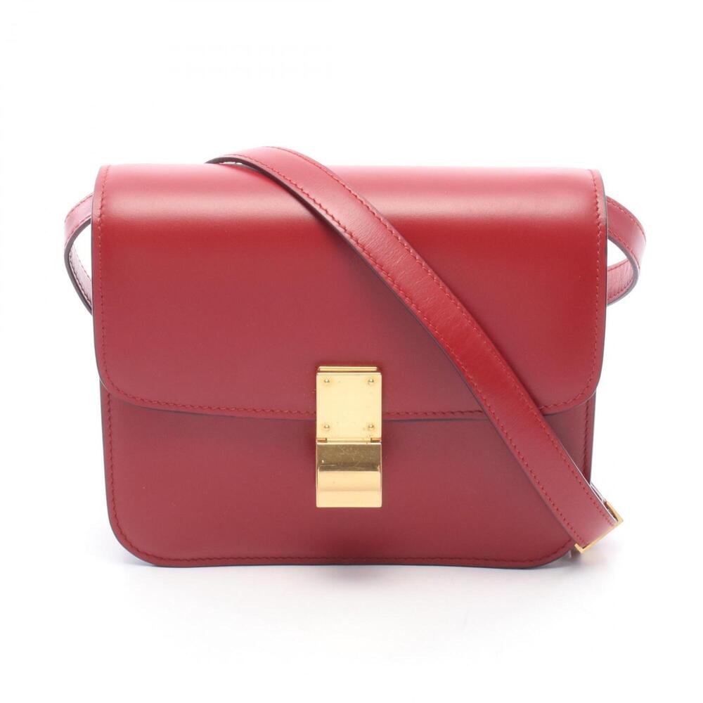 Celine Classic Teen Box Shoulder Bag/Handbag, Leather, Women's, Red